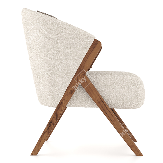 Zara Home Bouclé Armchair: Luxurious Upholstered Elegance 3D model image 2