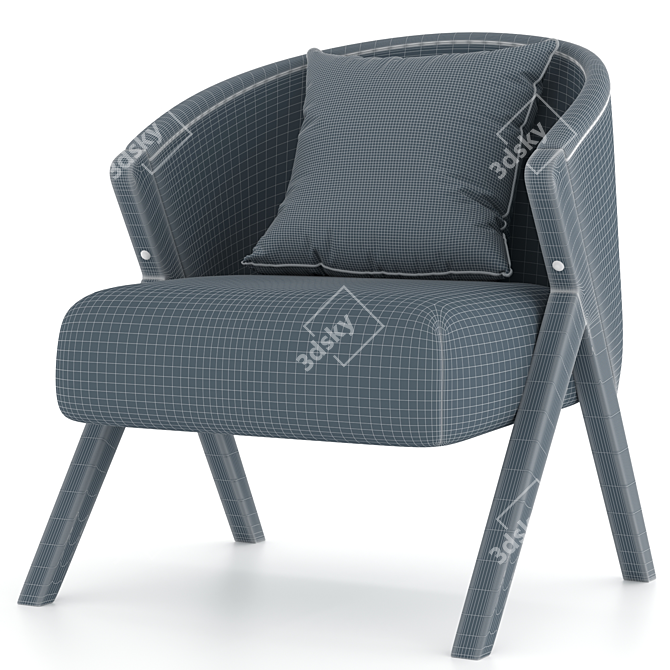 Zara Home Bouclé Armchair: Luxurious Upholstered Elegance 3D model image 5