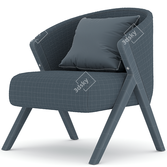 Zara Home Bouclé Armchair: Luxurious Upholstered Elegance 3D model image 10