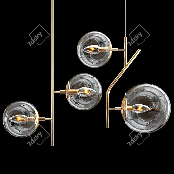 Spherical Pendant Lamp Collection 3D model image 1