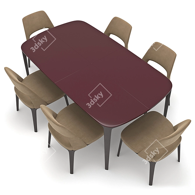 Stylish Poliform Furniture Set 3D model image 7