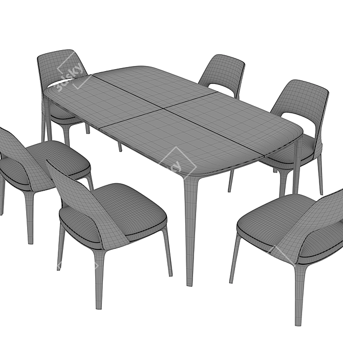 Stylish Poliform Furniture Set 3D model image 10