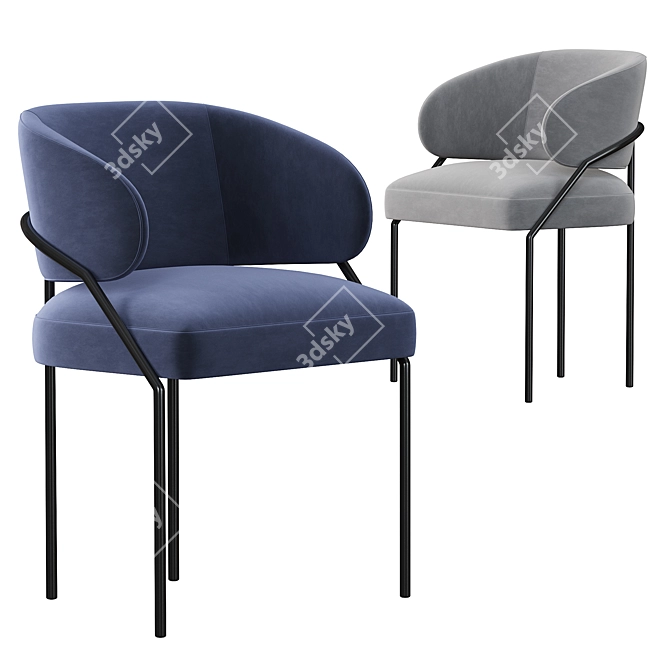 Elegant Meridiani Isetta Dining Chair 3D model image 2