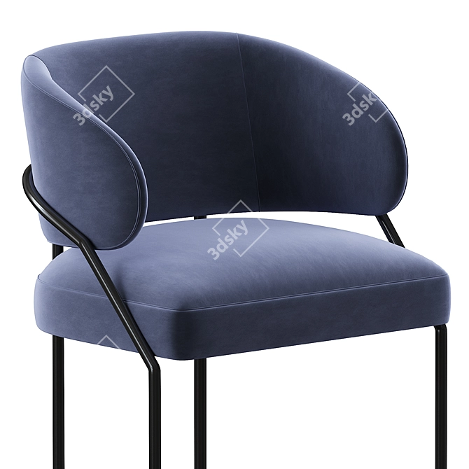 Elegant Meridiani Isetta Dining Chair 3D model image 5