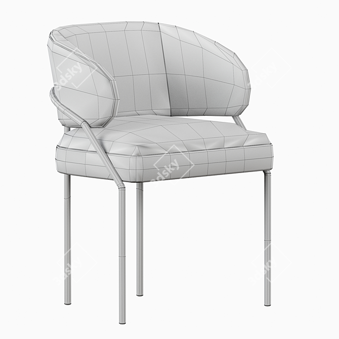 Elegant Meridiani Isetta Dining Chair 3D model image 6