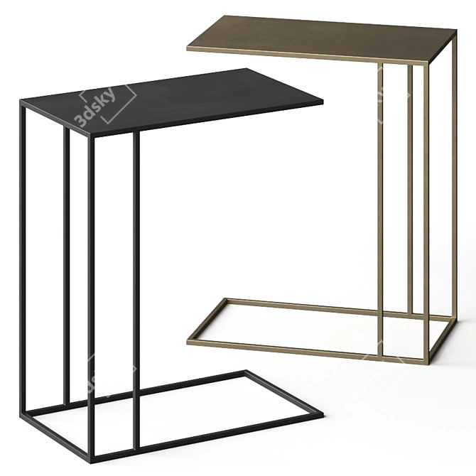 Sleek CB2 Mill Side Table 3D model image 1