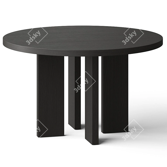 Modern Shadow Black Dining Table 3D model image 1