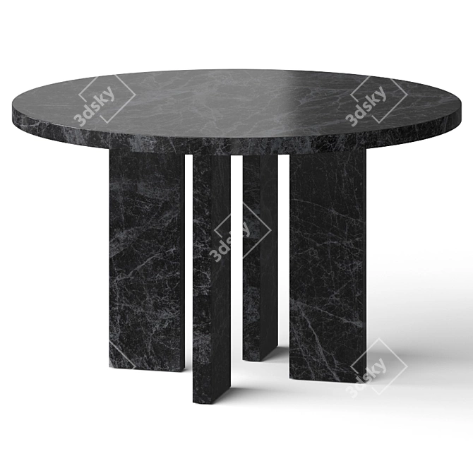 Modern Shadow Black Dining Table 3D model image 2