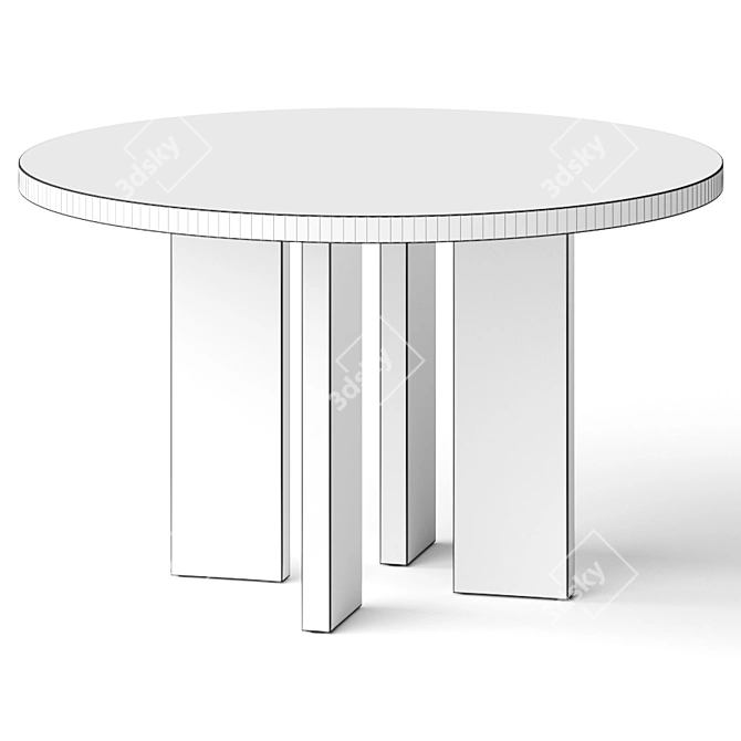 Modern Shadow Black Dining Table 3D model image 3