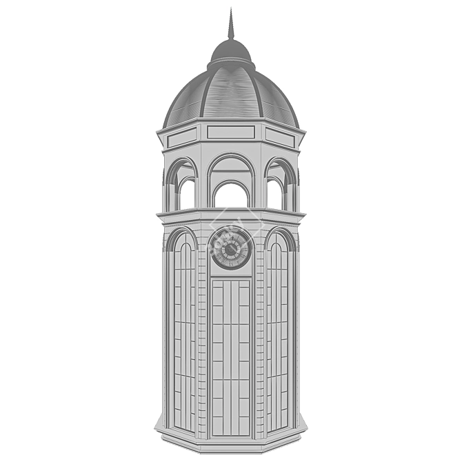 Timeless Tower - Elegant Clock 3D model image 4