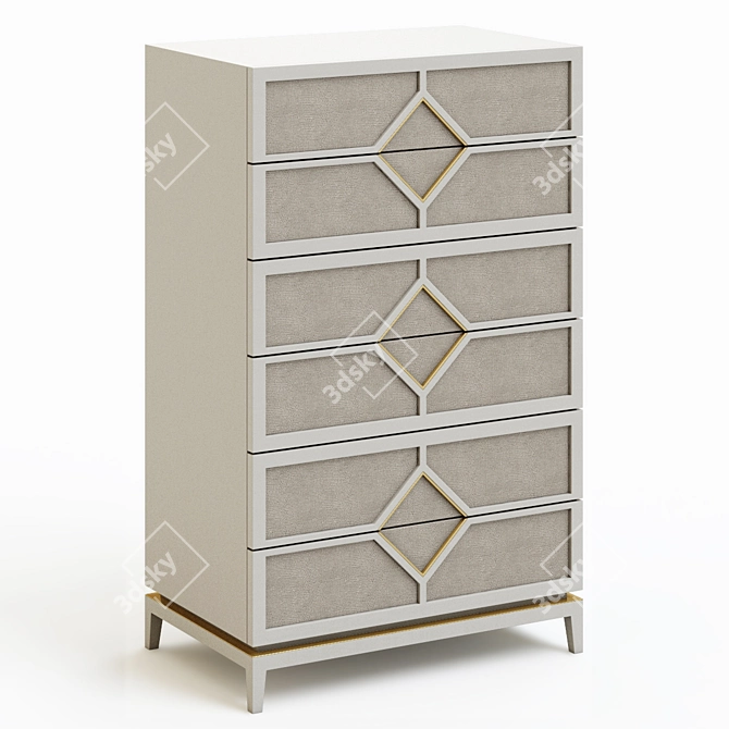 Frato Diamond Tallboy Drawer: Sleek and Spacious Storage. 3D model image 1