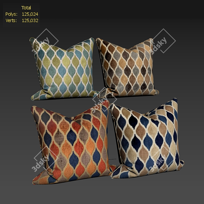 Elegant Pillow Set 613 3D model image 2