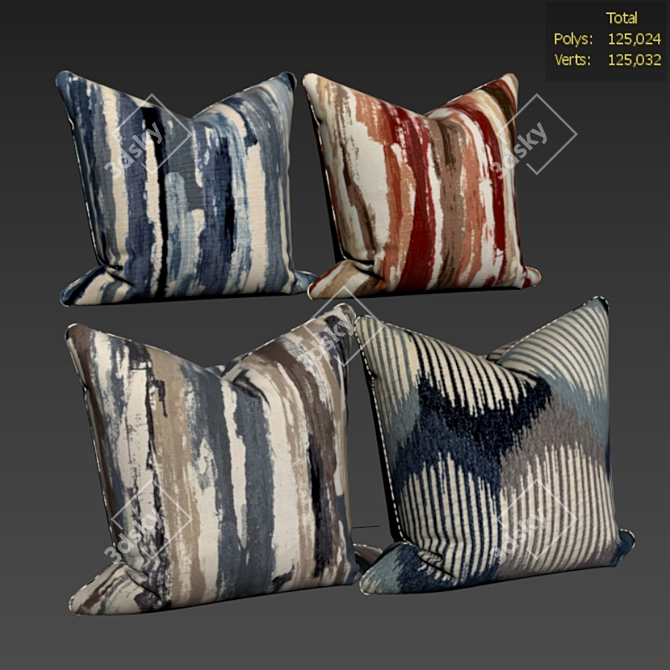 Chic Pillow Set: Elegant Decor for your Home 3D model image 2