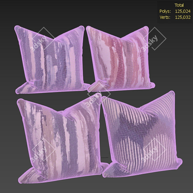 Chic Pillow Set: Elegant Decor for your Home 3D model image 3