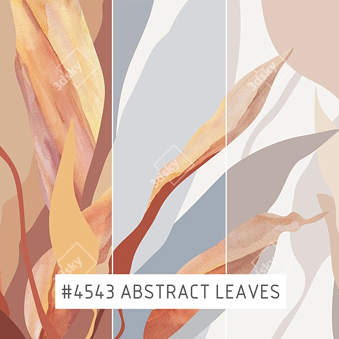 Abstract Leaves Luxury Wallpaper 3D model image 1