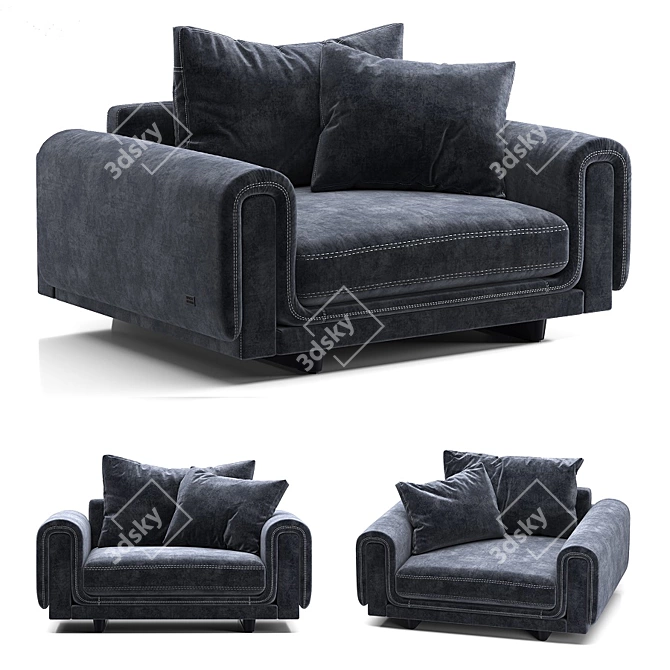 Underline Loveseat - Unparalleled Elegance 3D model image 1