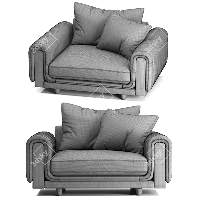 Underline Loveseat - Unparalleled Elegance 3D model image 8