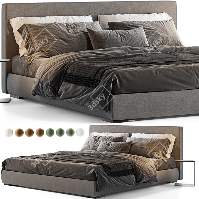 Elegance in Stone: Meridiani's Bed 3D model image 1