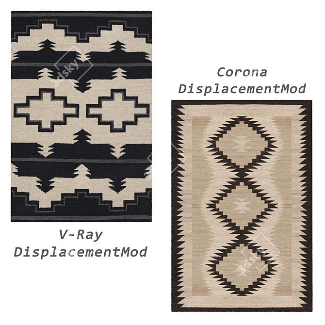 Versatile Set of 6 Rugs 3D model image 4