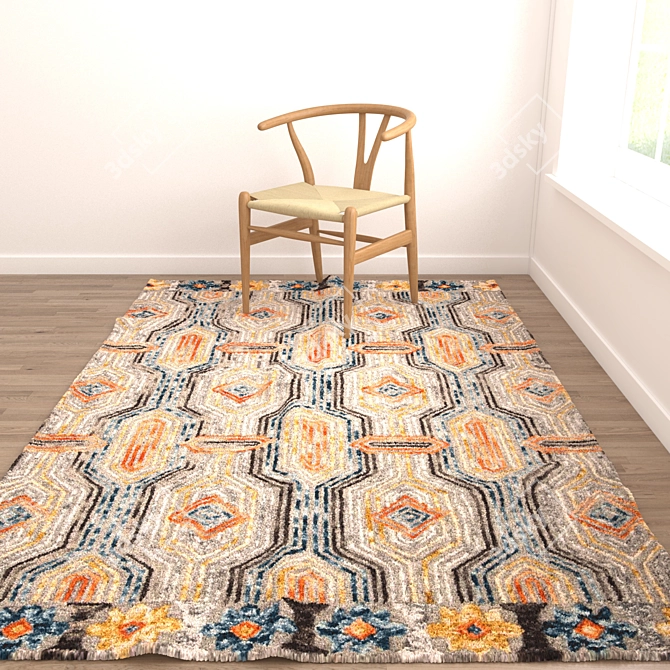 Versatile Rug Set: 8 Stunning Designs 3D model image 4