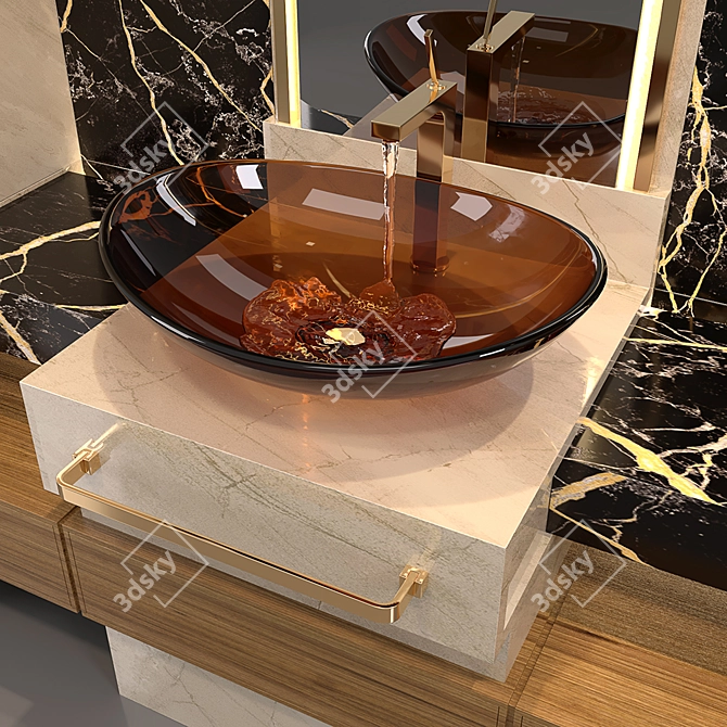 Modern Bathroom Furniture Set 3D model image 2