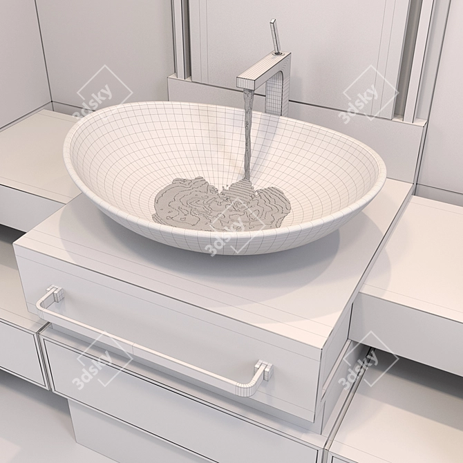 Modern Bathroom Furniture Set 3D model image 6