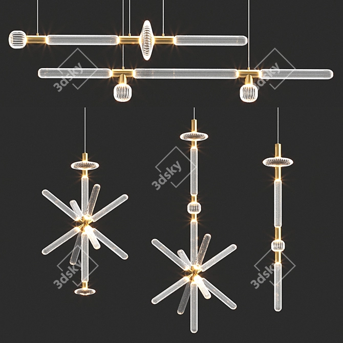 Elegant Cipher: Lasvit Chandelier 3D model image 1