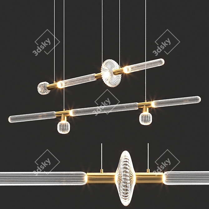 Elegant Cipher: Lasvit Chandelier 3D model image 3