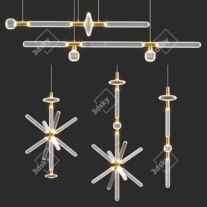 Elegant Cipher: Lasvit Chandelier 3D model image 6