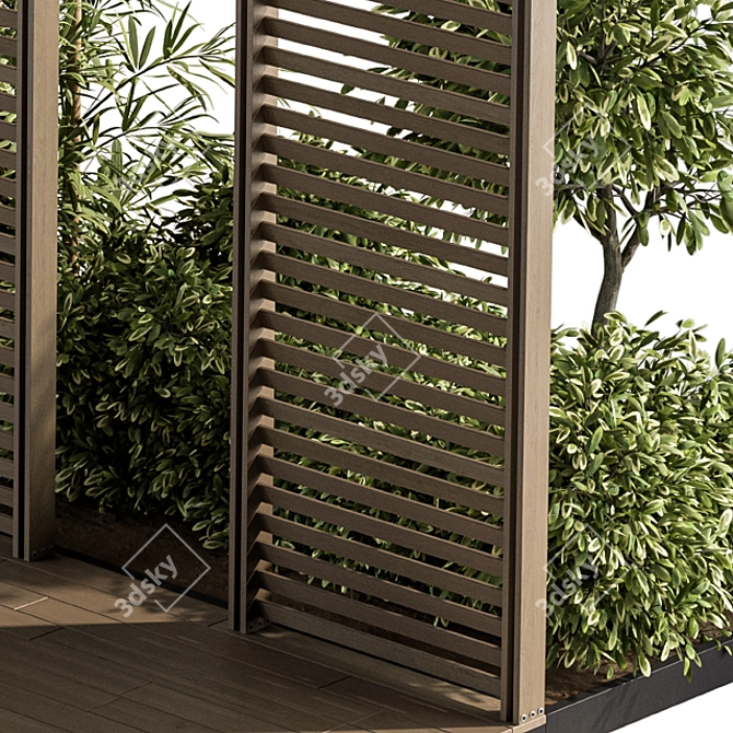 Elegant Outdoor Pergola Set 3D model image 3