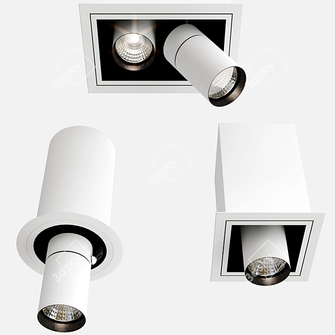 Yori Collection: Adjustable LED Recessed Spotlight 3D model image 2