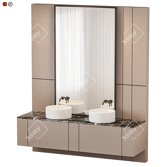 Luxury Aritokrat Bathroom: High-Quality 3D Model 3D model image 1