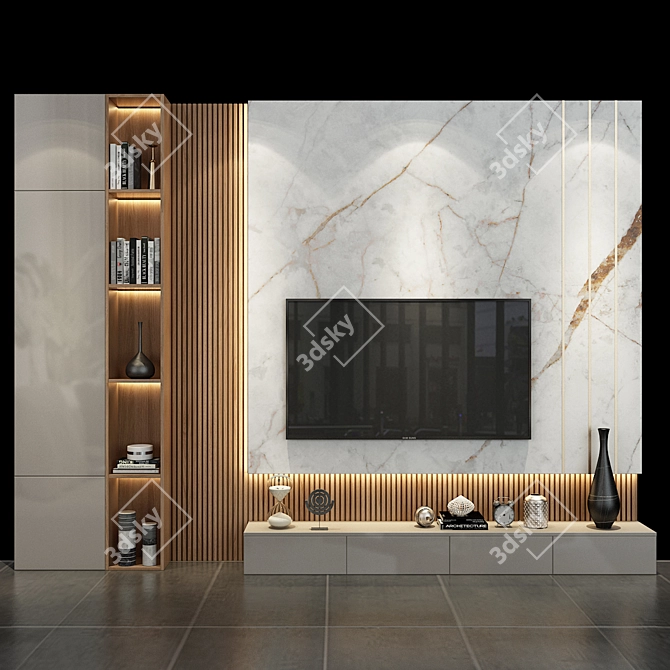 Sleek TV Wall Set 253: Style and Function 3D model image 1