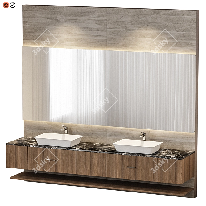 Luxury Bathroom: Insplosion 3D model image 1