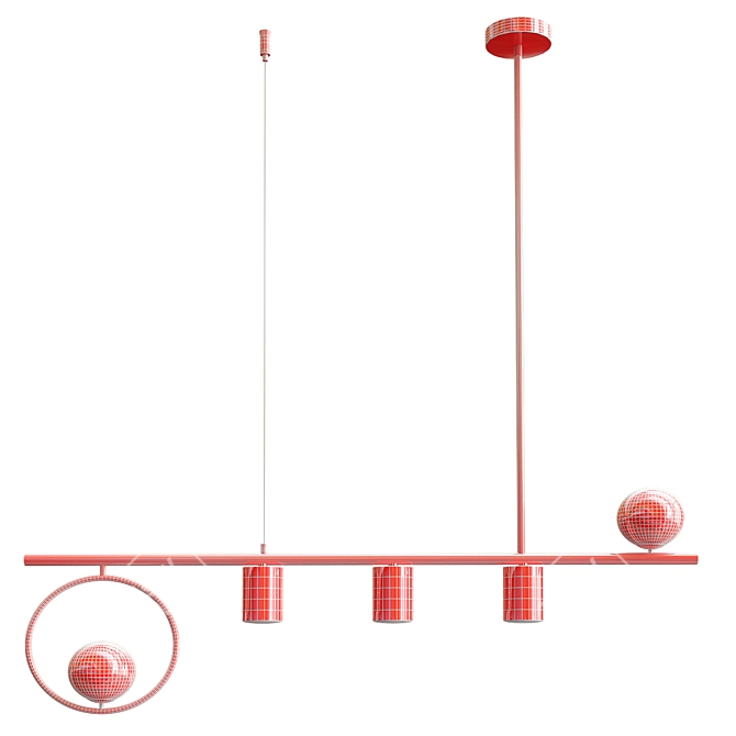 Nordic Hanging Lights: Stylish Dining Room Decor 3D model image 2