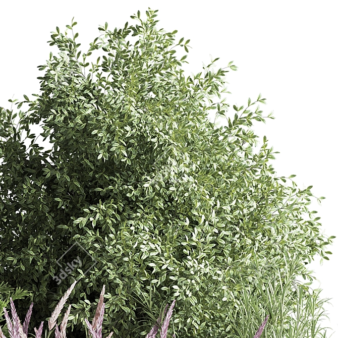 Nature's Blend: Mixed Plant & Bush 3D model image 2