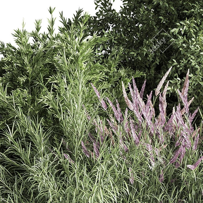 Nature's Blend: Mixed Plant & Bush 3D model image 4