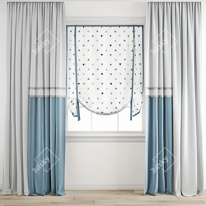 Polygonal Curtain Model 3D model image 1