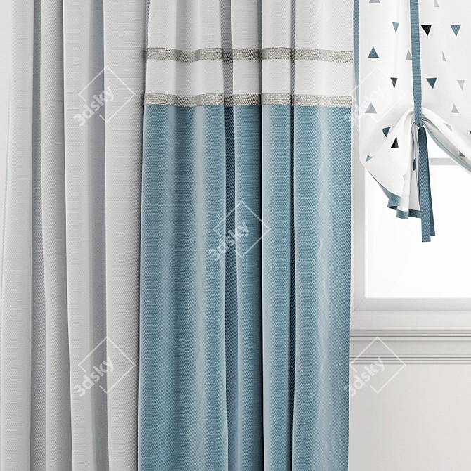 Polygonal Curtain Model 3D model image 2