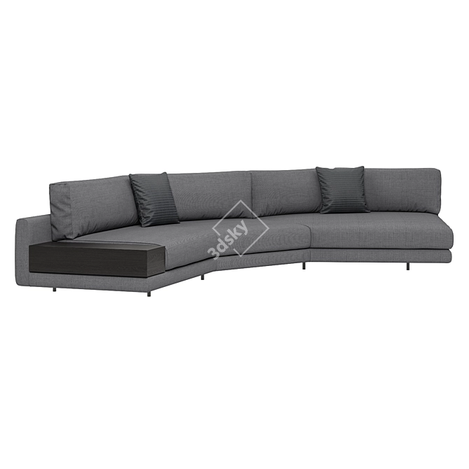 Title: MisuraEmme Argo Italian Corner Sofa with Table 3D model image 2