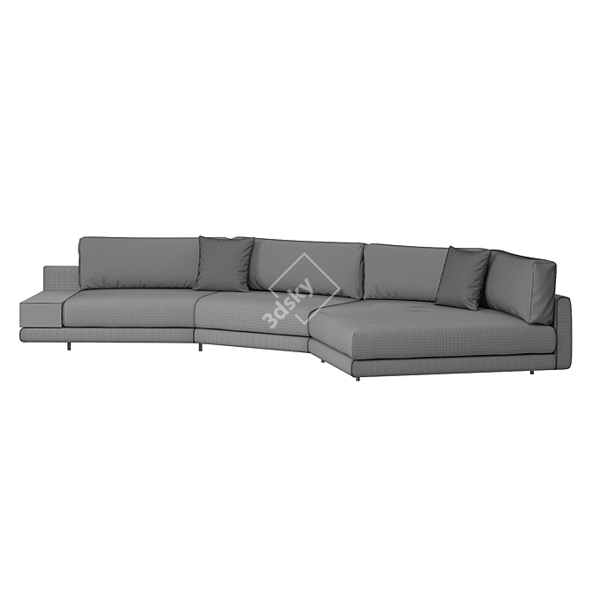 Title: MisuraEmme Argo Italian Corner Sofa with Table 3D model image 3