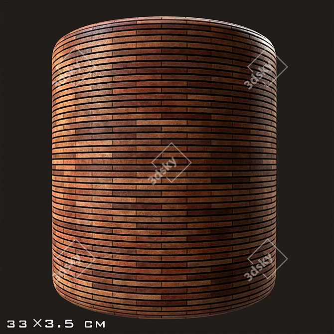 Rustic Red American Brick 03: Authentic Industrial Texture 3D model image 4