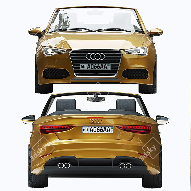 Exhilarating Audi C3 Convertible 3D model image 3