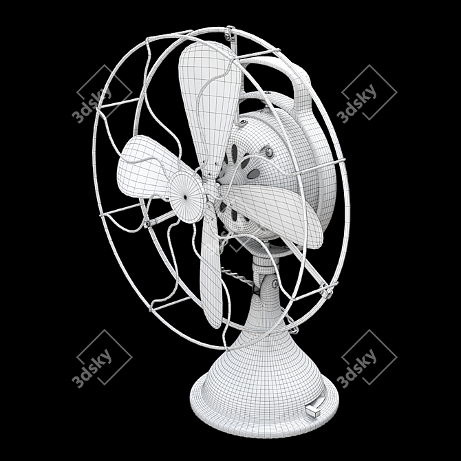 Retro American Fan 3D model image 4