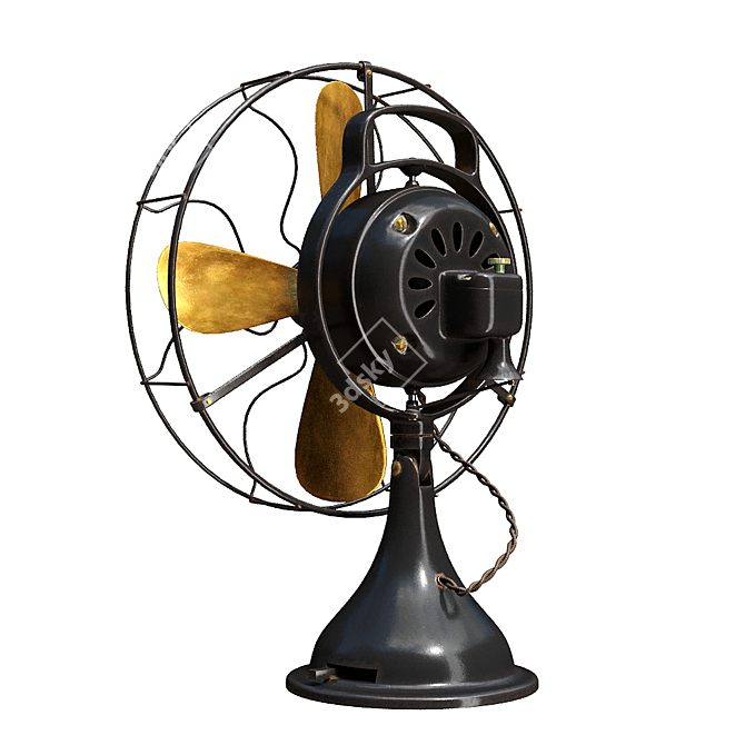 Retro American Fan 3D model image 6