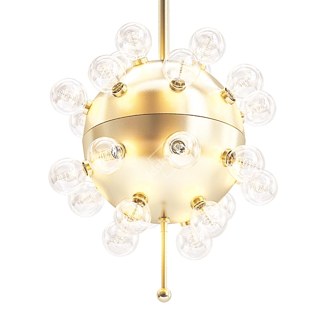 Elegant Italian Bronze Chandelier 3D model image 1