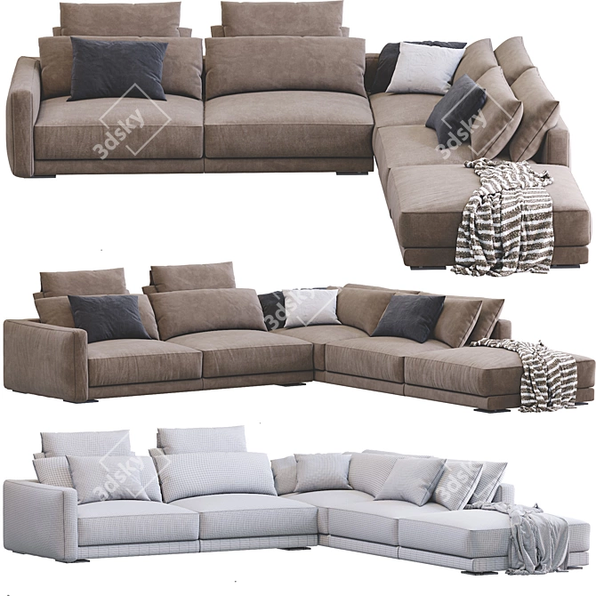 Bristol Sofa: Sleek and Stylish 3D model image 3