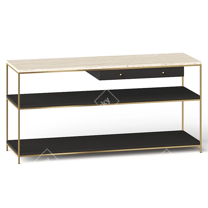 Sleek CB2 Irwin Console Table 3D model image 1