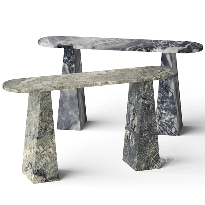 Sleek Marble Console Table 3D model image 1