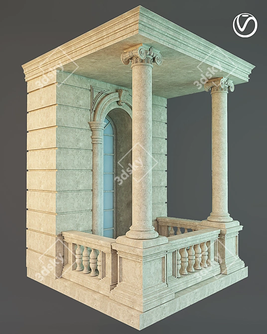 Classic Facade Accent  Classic Building Ornament 3D model image 2
